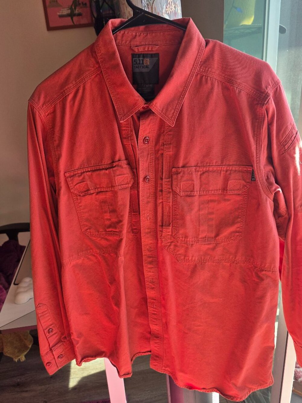 5.11 Tactical Large Rust/Orange Ripstop Shirt